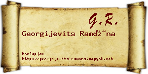 Georgijevits Ramóna névjegykártya